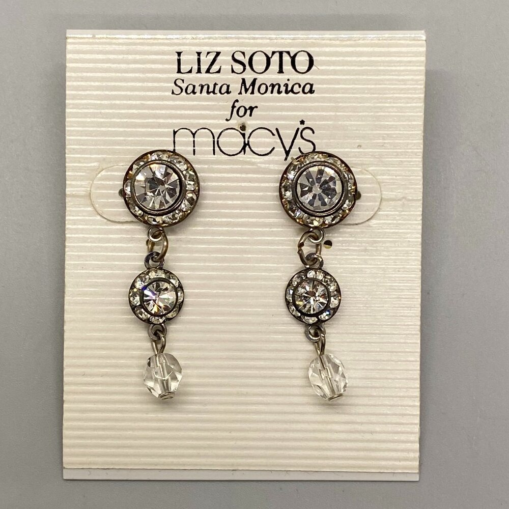 Liz Soto for Macy’s Clear Rhinestone Drop Dangle Earrings Bridal Jewelry